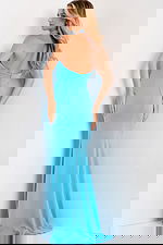 Fitted long dress with jeweled neckline 45483