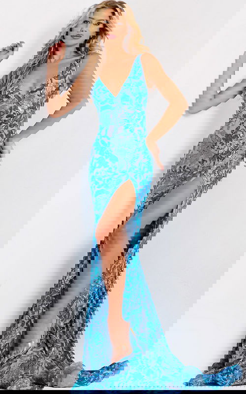 Sparkling V-neck dress 40755