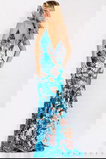 Sparkling floral evening gown 48637