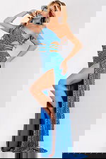 One-shoulder embellished gown 43927