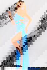 Strappy side embellished dress 43927