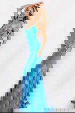 Shimmer blue fitted gown 47152