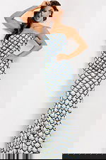 Strapless mermaid sequin gown 49260