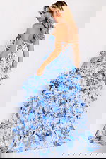 High-slit layered evening dress 47029