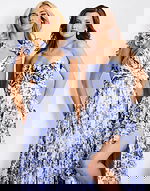 Twisted bodice cutout long gown 49143