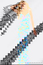 Sleeveless floral evening dress 47655