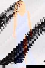 Navy sequin evening gown 48631