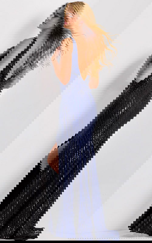 Sleeveless V-neck sequin dress 48631