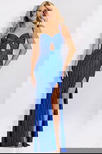 Royal blue gown with keyhole bodice 45744