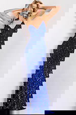 Fitted V-neck dress covered in sequins 45262