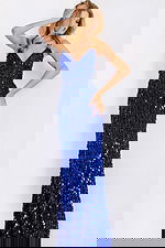 Sparkling sequin prom dress in blue 45262