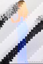 Elegant fitted sequin dress in royal blue 45262