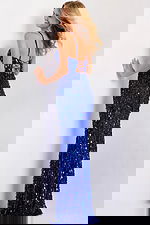 Glamorous blue gown with all-over sequins 45262