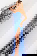 Blue sequin sweetheart gown 43334