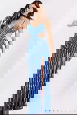 Strappy sequin dress with high slit 40060