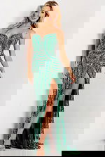 Elegant sequin gown in vibrant green 49232