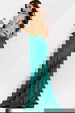 Emerald Green Gown With Open Back