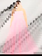 strapless tulle pink a line dress 1831