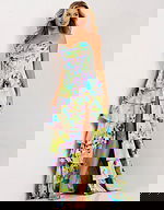 Tiered Floral Corset Prom Dress