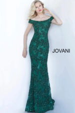green off the shoulder dress 1910