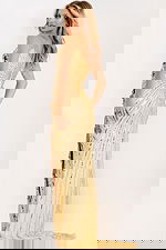 Gold Embellished Fitted Prom Dress