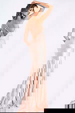 beaded fitted dress with criss cross open back 220110