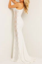 ivory one shoulder beaded dress 22500
