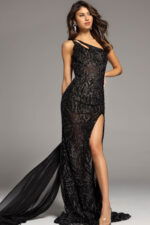 black embellished dress 23701