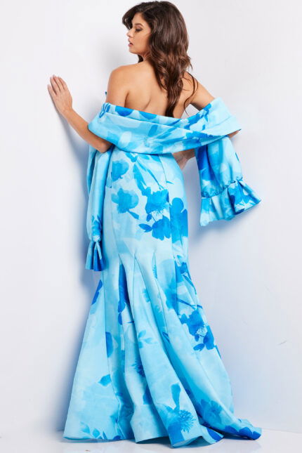 print mermaid evening dress 22706