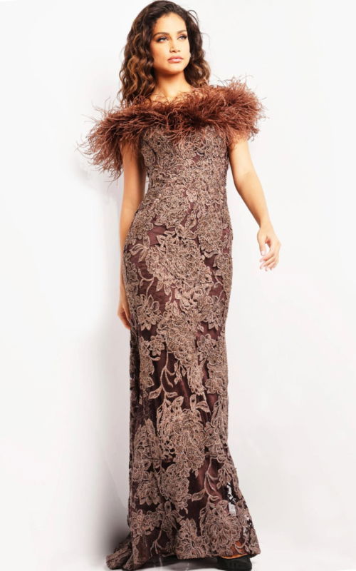 strapless dress with feather 23030