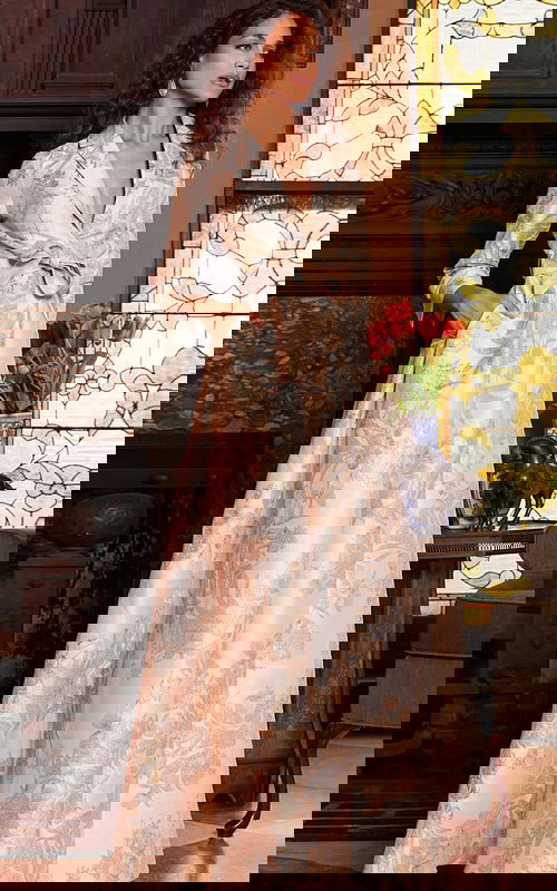 print long sleeve dress 23178