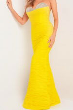 23546 yellow embllished dress