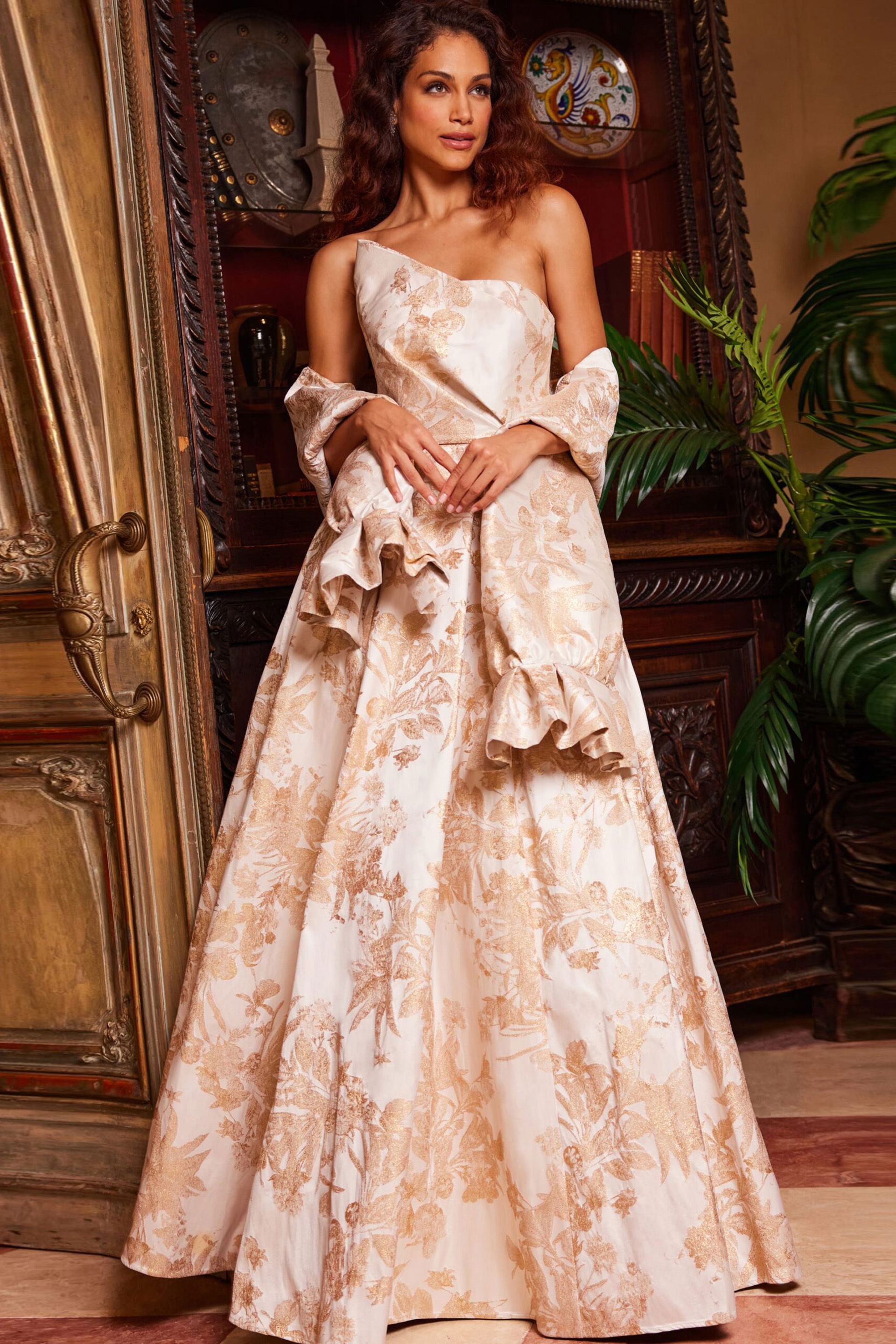 23625-print print one shoulder dress 23625