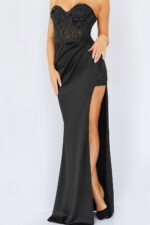 23716 black beaded dress