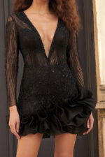 23727 black long sleeves dress