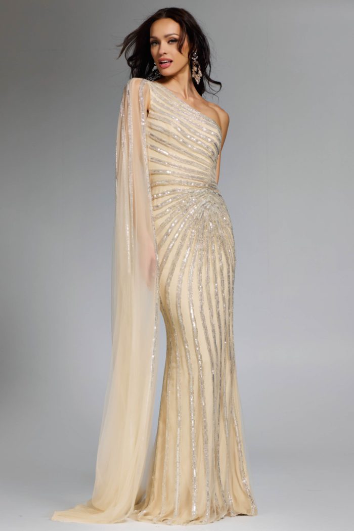 Model wearing Jovani dress 23774.