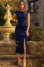 navy short dress 23856