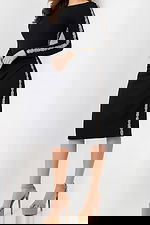 long sleeve fitted black dress 24192