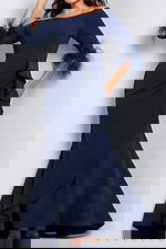 off the shoulder mermaid dress in navy 24195