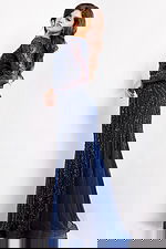 long sleeves beaded dress 24236