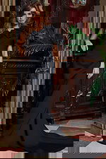 black one shoulder mermaid evening gown 24279