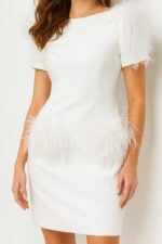 24558 short high neck white dress