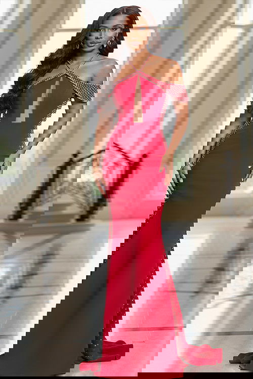 Ruffled Gown with Side Slit and Embellishment 40929 | Jovani