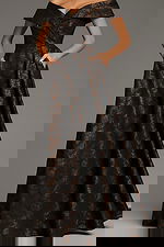 25666 bronze color off the shoulder mob dress