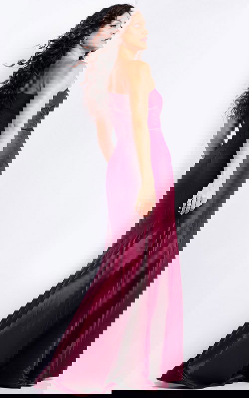 burgundy taffeta strapless dress 25831