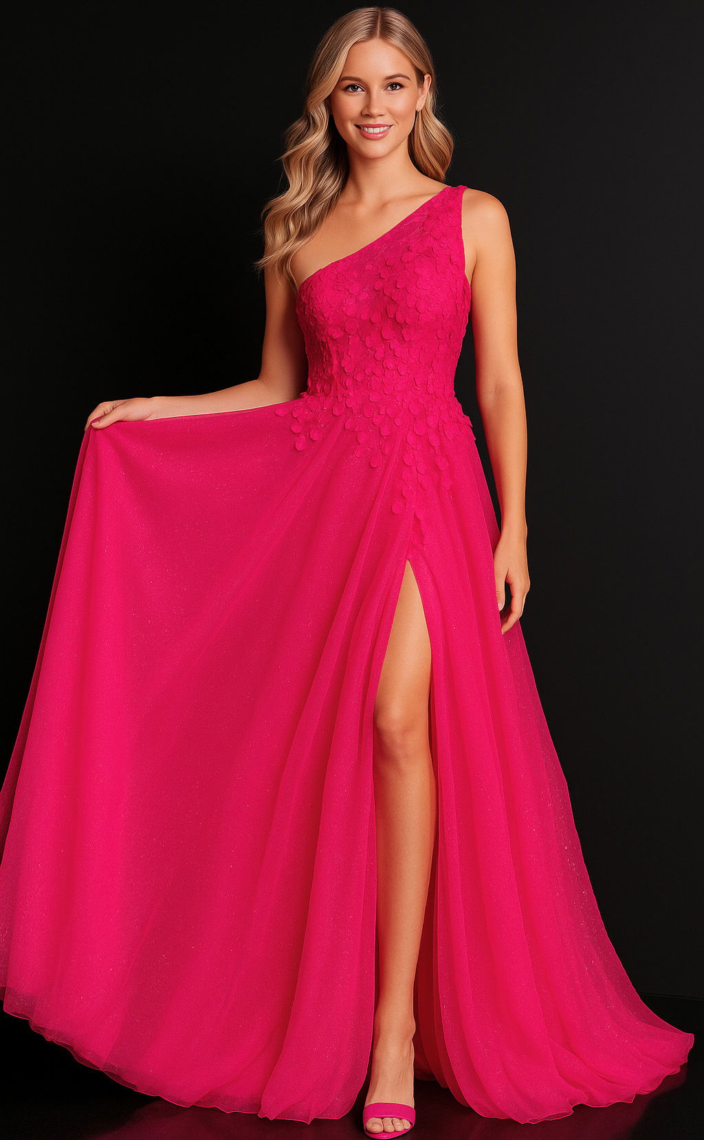 A Line One Shoulder Prom Gown 25913 | Jovani