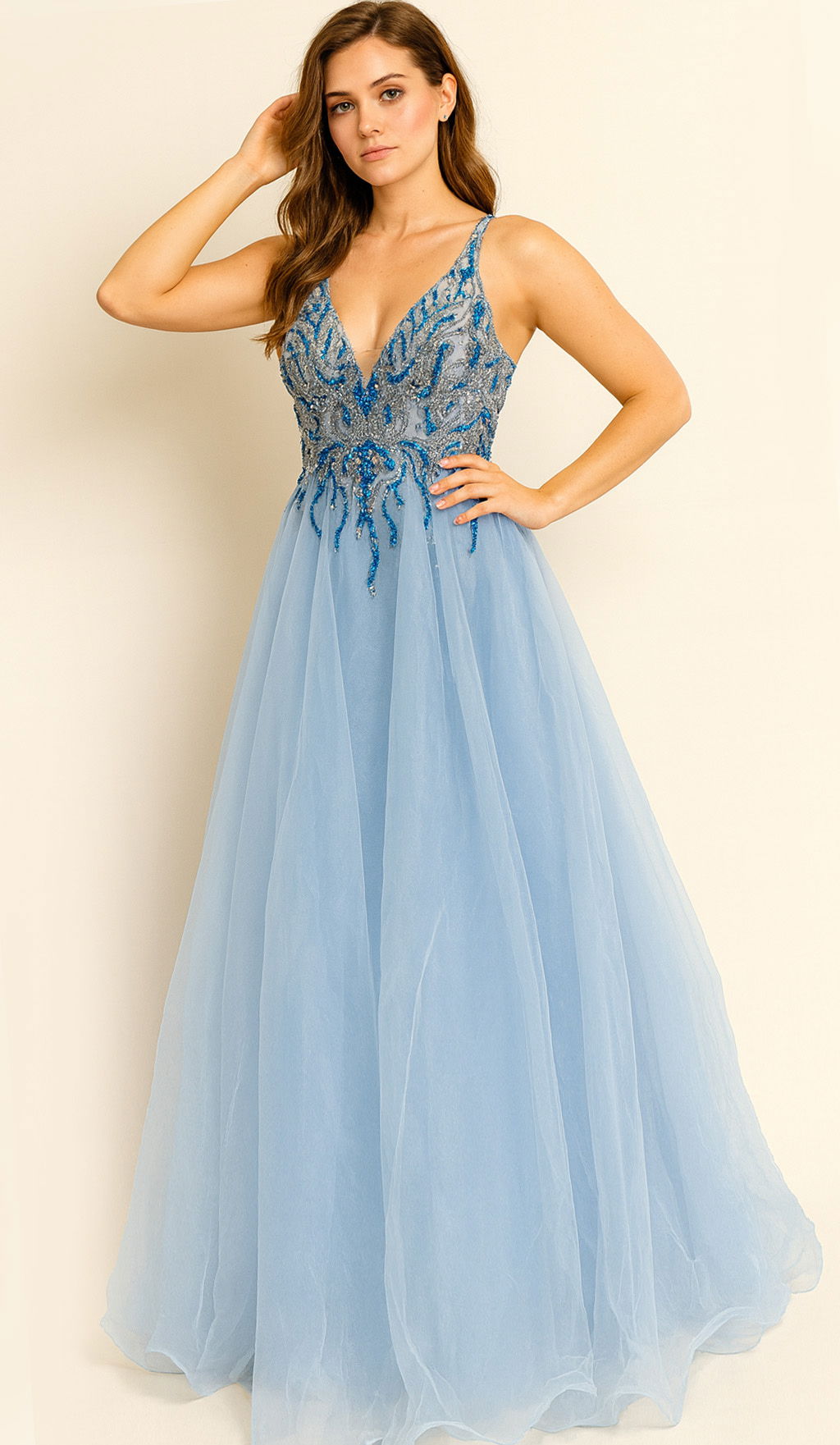 Purple Embellished Halter Neck Gown 25964 Jovani