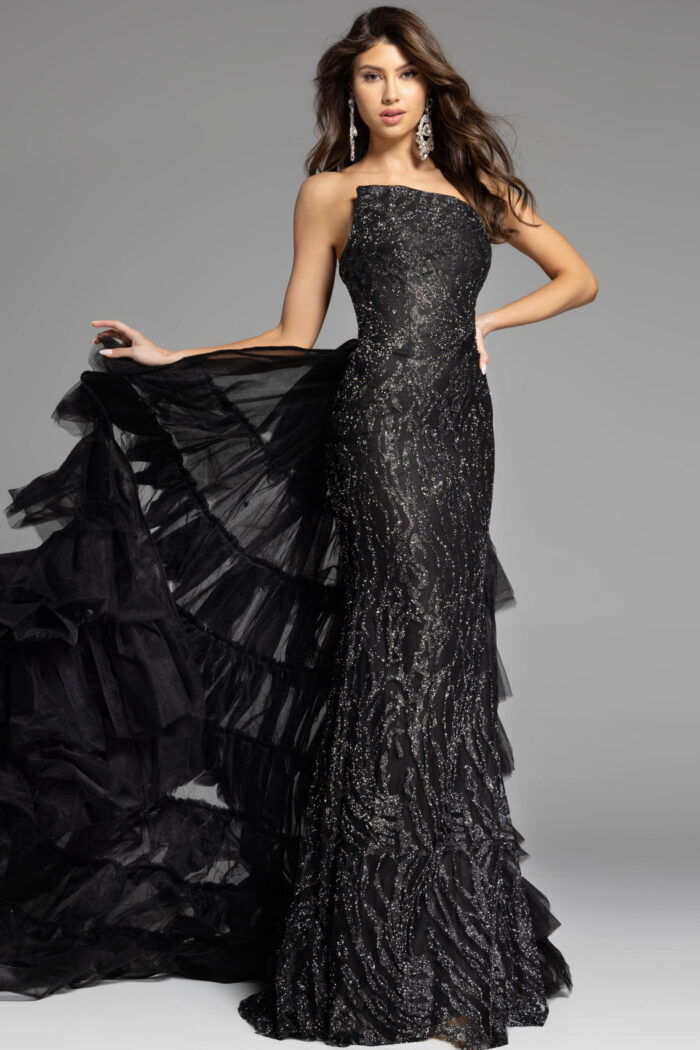 sheath embellished black dress 26119