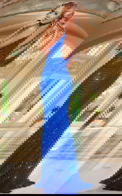 backless royal beaded dress 26132