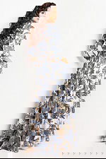 long sleeves print gown 26148